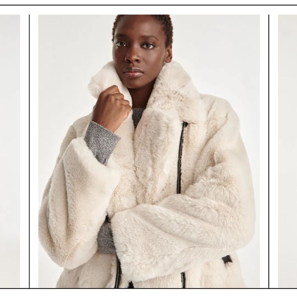 $745 The Kooples New Faux Fur Jacket Large
